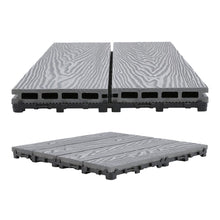 Load image into Gallery viewer, Wood Grain Composite Deck Tile Set of 11/6 Floor Planks Living and Home