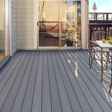 Load image into Gallery viewer, Wood Grain Composite Deck Tile Set of 11/6 Floor Planks Living and Home