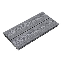 Load image into Gallery viewer, Wood Grain Composite Deck Tile Set of 6 Living and Home