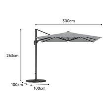 Load image into Gallery viewer, Square Cantilever Parasol with Solar Light and HDPE Parasol Base, LG1268LG0884
