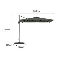 Load image into Gallery viewer, Square Cantilever Parasol with Solar Light and HDPE Parasol Base, LG1269LG0884