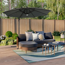 Load image into Gallery viewer, Round Cantilever Parasol with Solar Light and HDPE Parasol Base