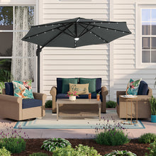 Load image into Gallery viewer, Round Cantilever Parasol with Solar Light and HDPE Parasol Base