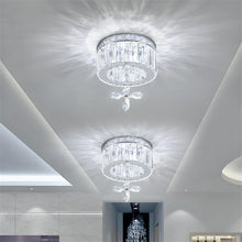 Load image into Gallery viewer, Modern Round Crystal Ceiling Light with Crystal Pendant
