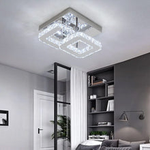 Load image into Gallery viewer, Double Tier Square Crystal Celling Light Living and Home