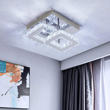 Load image into Gallery viewer, Double Tier Square Crystal Celling Light Living and Home