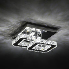 Load image into Gallery viewer, Double Tier Square Crystal Celling Light Living and Home