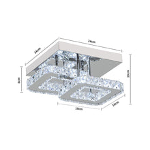 Load image into Gallery viewer, Double Tier Square Crystal Celling Light Living and Home