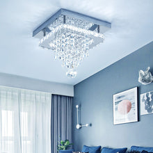 Load image into Gallery viewer, Modern Square Crystal Ceiling Light with Droplets Living and Home