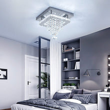 Load image into Gallery viewer, Modern Square Crystal Ceiling Light with Droplets Living and Home