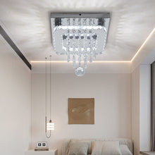 Load image into Gallery viewer, Modern Square Crystal Ceiling Light with Droplets Living and Home