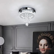 Load image into Gallery viewer, Modern Round Crystal Ceiling Light with Droplets Living and Home