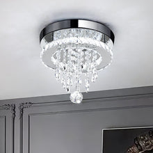 Load image into Gallery viewer, Modern Round Crystal Ceiling Light with Droplets Living and Home