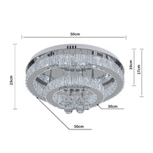 Load image into Gallery viewer, Double Tier Round Crystal Celling Light Living and Home