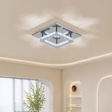 Load image into Gallery viewer, Modern Square Crystal Ceiling Light with Chrome Finish