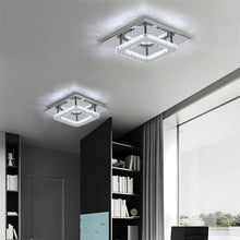 Load image into Gallery viewer, Modern Square Crystal Ceiling Light with Chrome Finish Living and Home