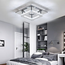 Load image into Gallery viewer, Modern Square Crystal Ceiling Light with Chrome Finish Living and Home