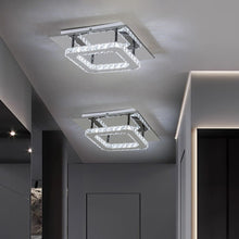 Load image into Gallery viewer, Modern Square Crystal Ceiling Light with Chrome Finish Living and Home