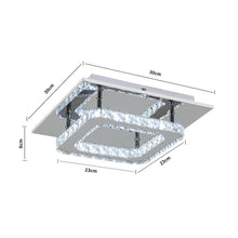 Load image into Gallery viewer, Modern Square Crystal Ceiling Light with Chrome Finish Living and Home