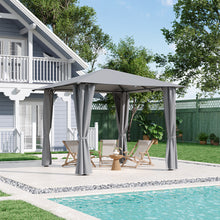 Load image into Gallery viewer, Solar LED Metal Patio Gazebo with Curtains