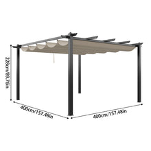 Load image into Gallery viewer, 13x13ft Aluminium Pergola with Retractable Roof