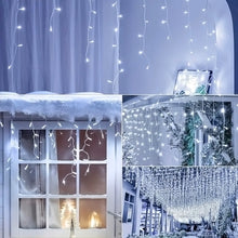 Load image into Gallery viewer, Solar-Powered LED Icicle String Lights with Remote Control