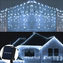 Load image into Gallery viewer, Solar-Powered LED Icicle String Lights with Remote Control