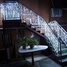 Load image into Gallery viewer, Solar-Powered LED Icicle String Lights with Remote Control