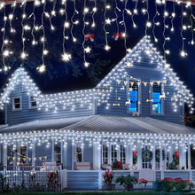 Load image into Gallery viewer, Solar-Powered LED Icicle String Lights with Remote Control