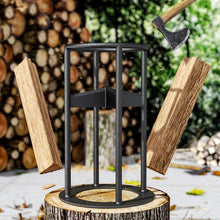 Load image into Gallery viewer, Carbon Steel Black Log Firewood Splitter 25cm Dia x 39cm H Firewood Splitters Living and Home