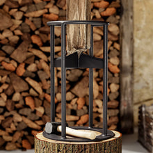 Load image into Gallery viewer, Carbon Steel Black Log Firewood Splitter 25cm Dia x 39cm H Firewood Splitters Living and Home