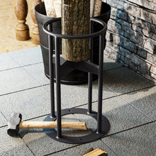 Load image into Gallery viewer, Carbon Steel Black Log Firewood Splitter 25cm Dia x 39cm H Firewood Splitters Living and Home