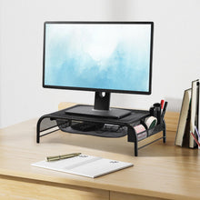 Load image into Gallery viewer, Metal Mesh Monitor Stand Riser with Drawer Living and Home