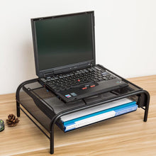Load image into Gallery viewer, Metal Mesh Monitor Stand Riser with Drawer Living and Home