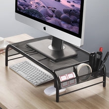Load image into Gallery viewer, Metal Mesh Monitor Stand Riser with Drawer Living and Home
