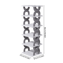 Load image into Gallery viewer, 6-Tier Foldable Plastic Shoe Rack