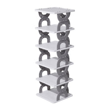 Load image into Gallery viewer, 6-Tier Foldable Plastic Shoe Rack