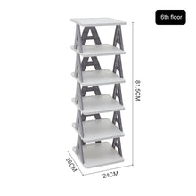 Load image into Gallery viewer, 6-Tier Folding Plastic Shoe Rack