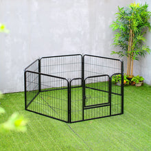 Load image into Gallery viewer, Black Square Tube Pet Dog Fence - Set of 6 Panels (80cm x 60cm Each) Living and Home