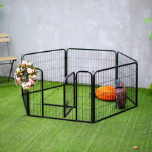 Load image into Gallery viewer, Black Square Tube Pet Dog Fence - Set of 6 Panels (80cm x 60cm Each) Living and Home