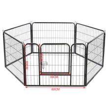 Load image into Gallery viewer, Black Square Tube Pet Dog Fence - Set of 6 Panels (80cm x 60cm Each) Living and Home