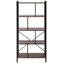 Load image into Gallery viewer, Industrial Style 5 Tier Bookcase Metal Frame
