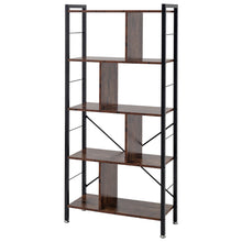 Load image into Gallery viewer, Industrial Style 5 Tier Bookcase Metal Frame