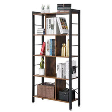 Load image into Gallery viewer, Industrial Style 5 Tier Bookcase Metal Frame