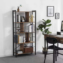 Load image into Gallery viewer, Industrial Style 5 Tier Bookcase Metal Frame