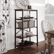 Load image into Gallery viewer, Industrial-Style 5-Tier Vintage Iron Bookshelf with E1 Grade PB Boards Living and Home