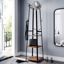 Load image into Gallery viewer, Industrial Style Clothing Rack with 4 Tiers of Shelves