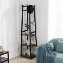 Load image into Gallery viewer, Industrial Style Clothing Rack with 4 Tiers of Shelves