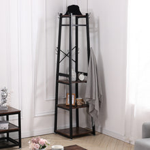 Load image into Gallery viewer, Industrial Style Clothing Rack with 4 Tiers of Shelves