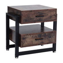 Load image into Gallery viewer, Modern Wooden Bedside Table with 2 Drawers
